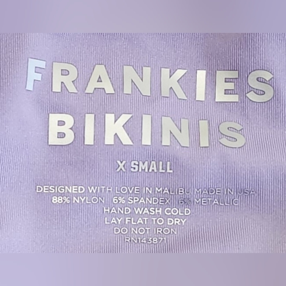 Frankie's Bikinis Metallic Lilac Bikini Set (Top+Bottom, XS) - Picture 5 of 5
